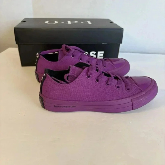 Converse x OPI‎ Chuck Taylor All Star Positive Vibes Only Purple Womens 5/Mens 3 - Picture 4 of 9